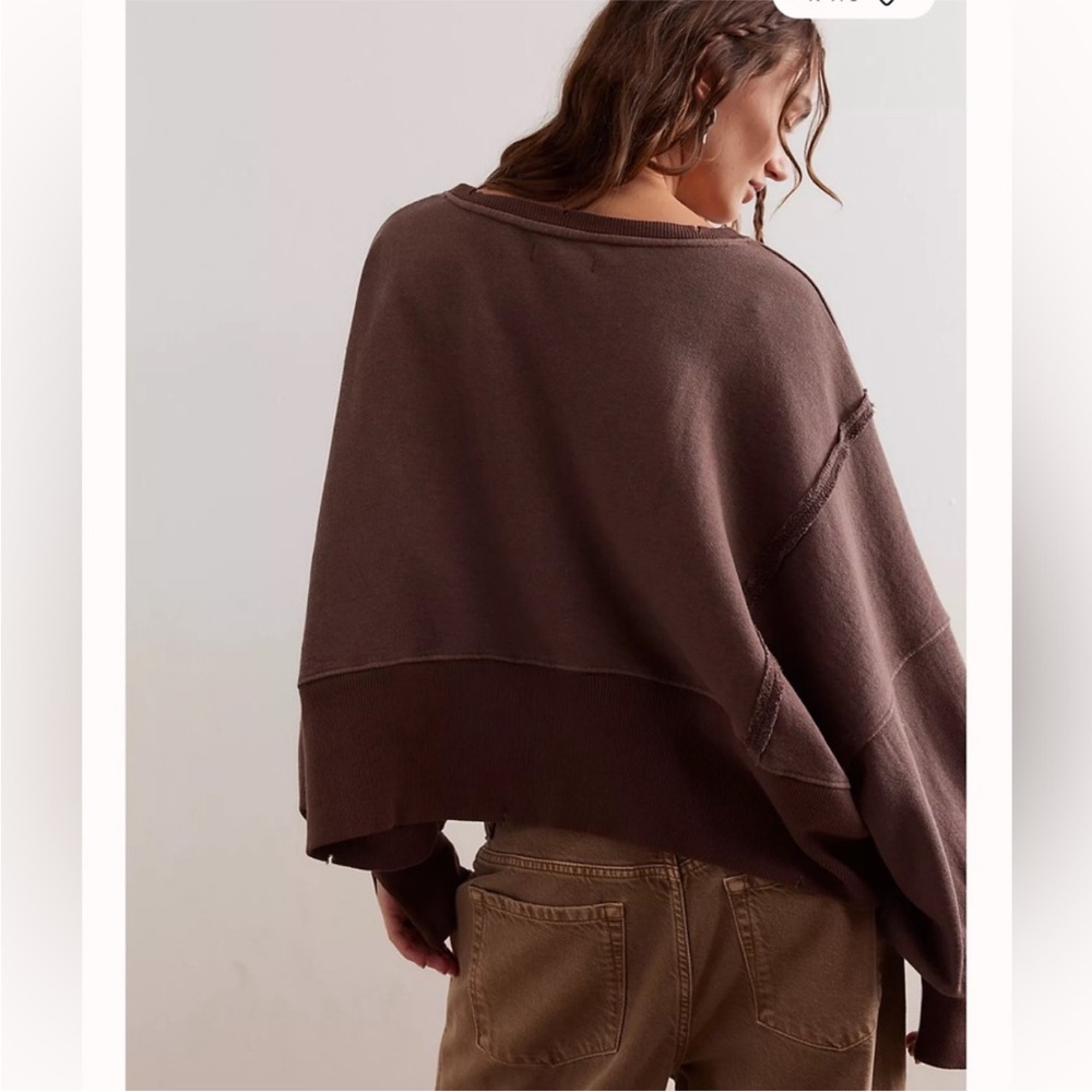 Free People We The Free Cropped Camden in Chocolate Love Brown Size Small NWT - Picture 2 of 4